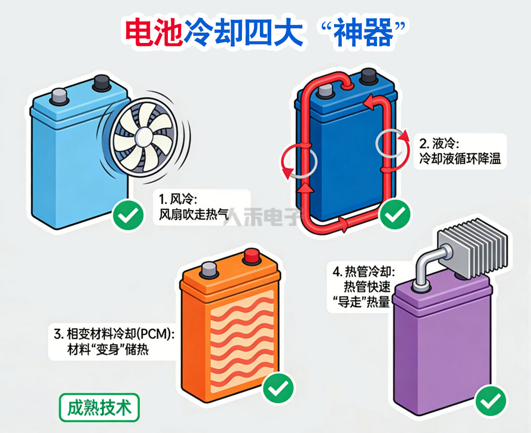 四大主流電池冷卻技術(shù)及其工程特性